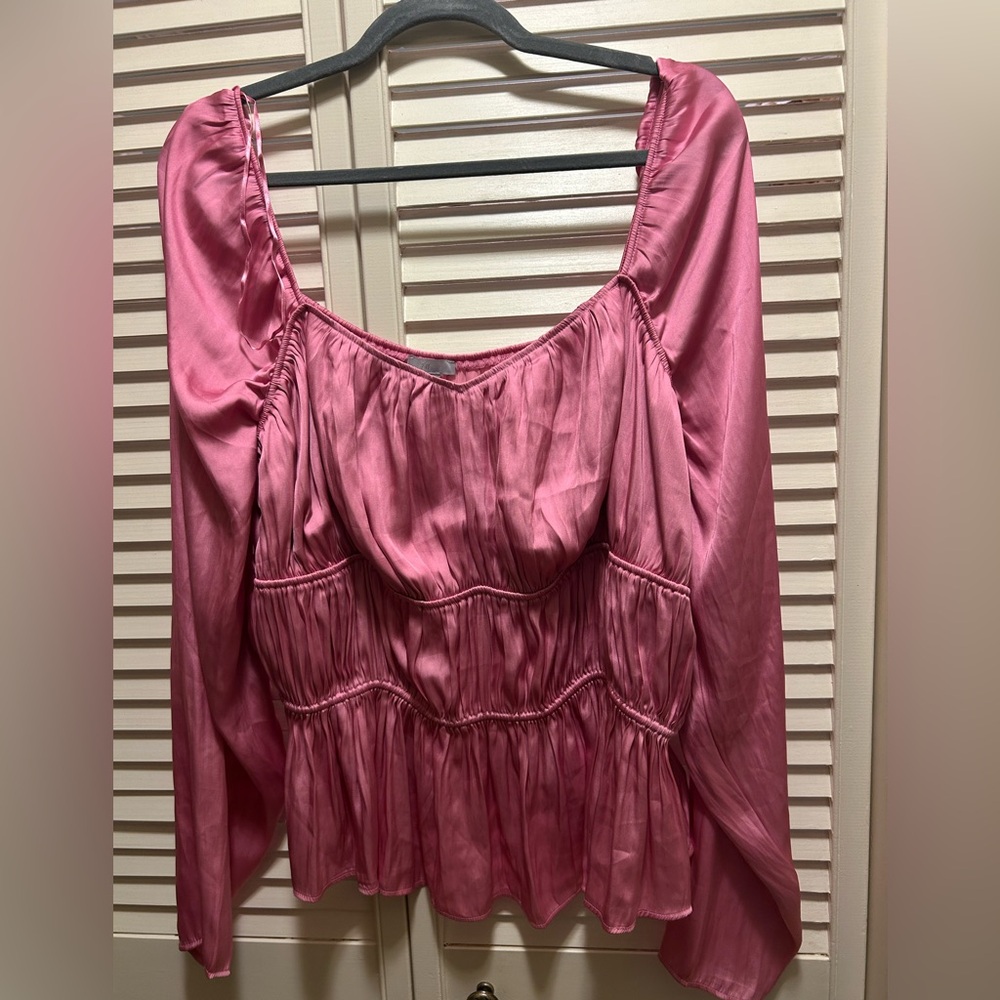 H&M Pink Satin Blouse
